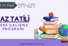 Ders Çalışma Programı | REHBERLİK SERVİSİM