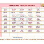 GÜNLÜK DERS ÇALIŞMA PROGRAMI 180 soru